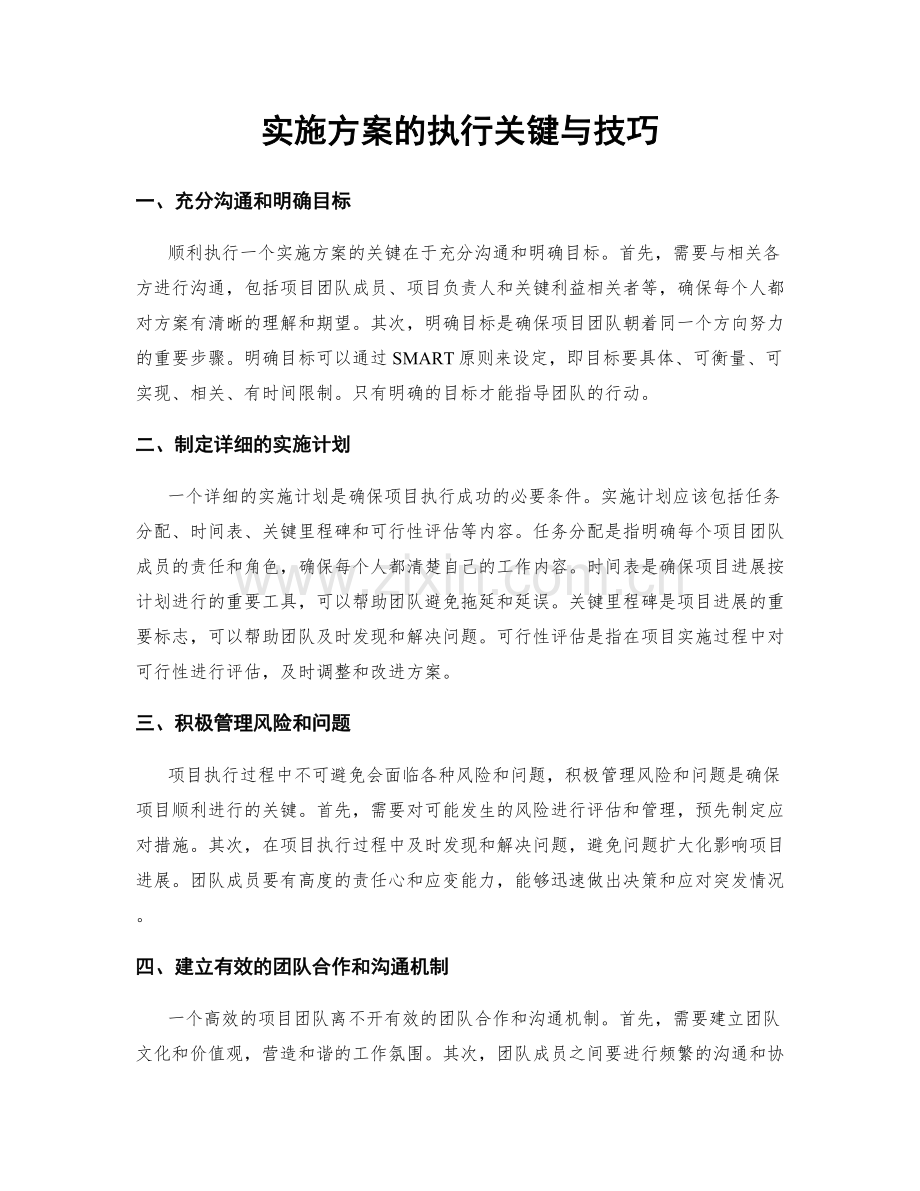 实施方案的执行关键与技巧.docx_第1页