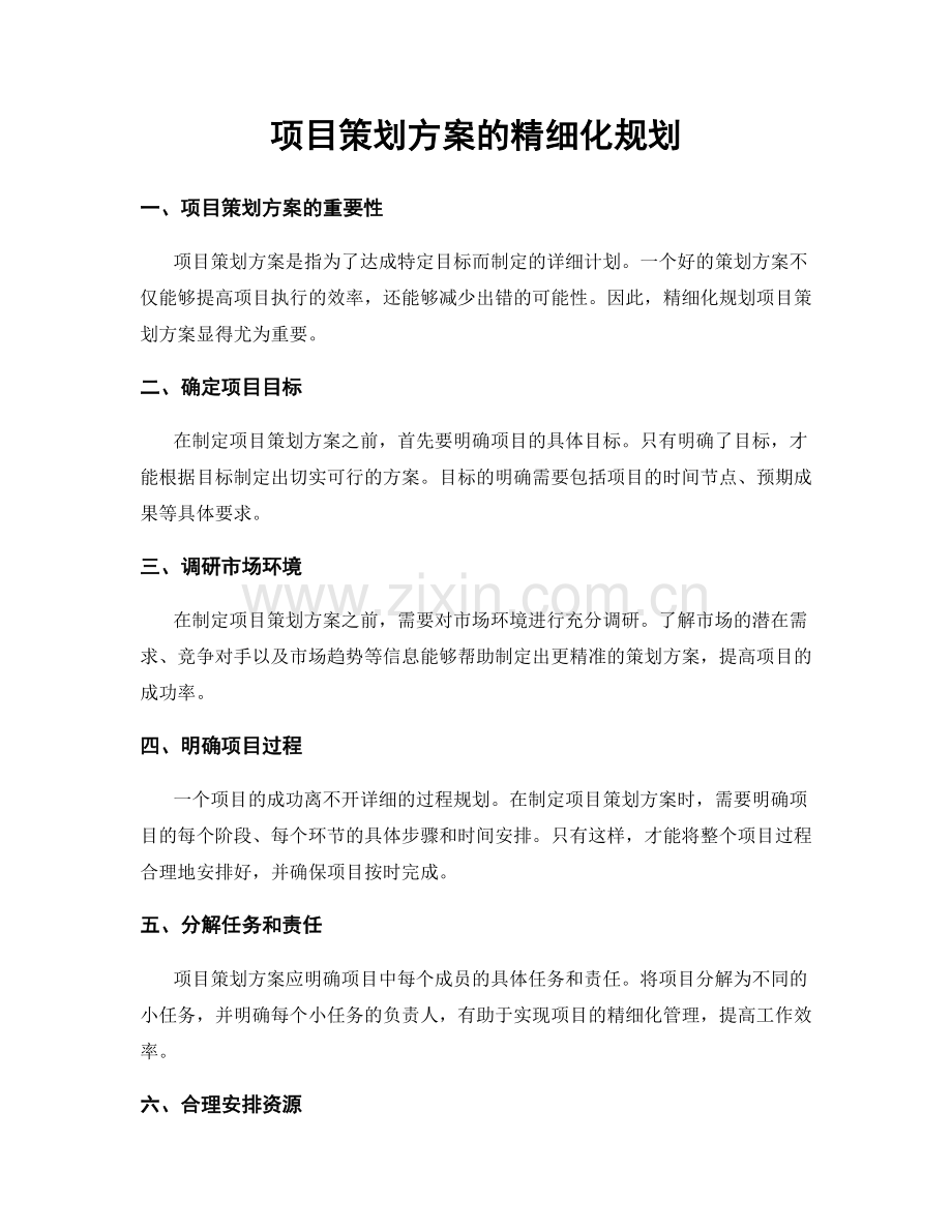 项目策划方案的精细化规划.docx_第1页