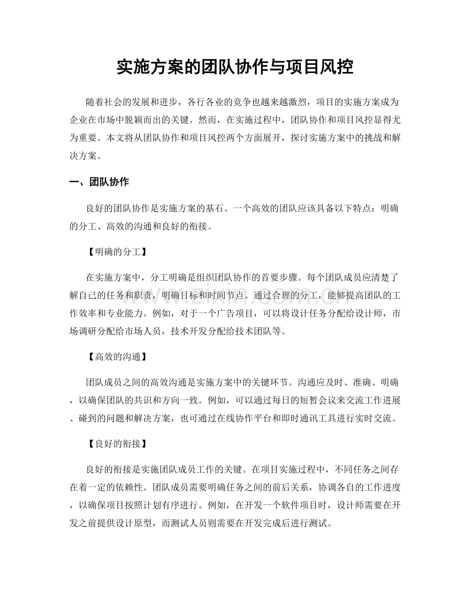 实施方案的团队协作与项目风控.docx_第1页