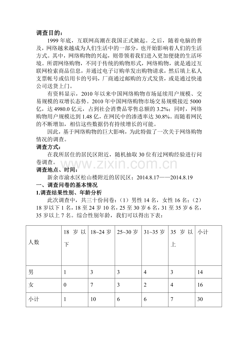 关于网络购物的社会实践调查报告.doc_第1页