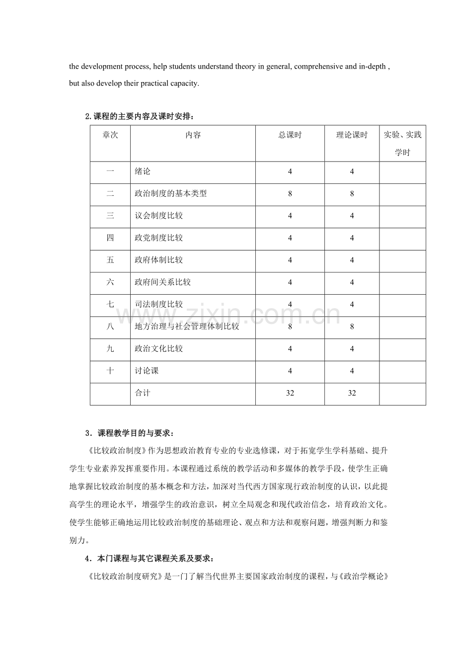 2013思政专业课程教学大纲(比较政治制度研究).doc_第2页