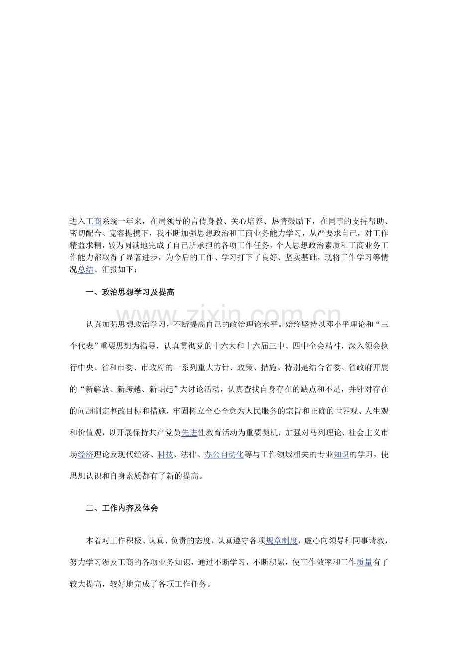 工商系统试用期工作总结.doc_第1页