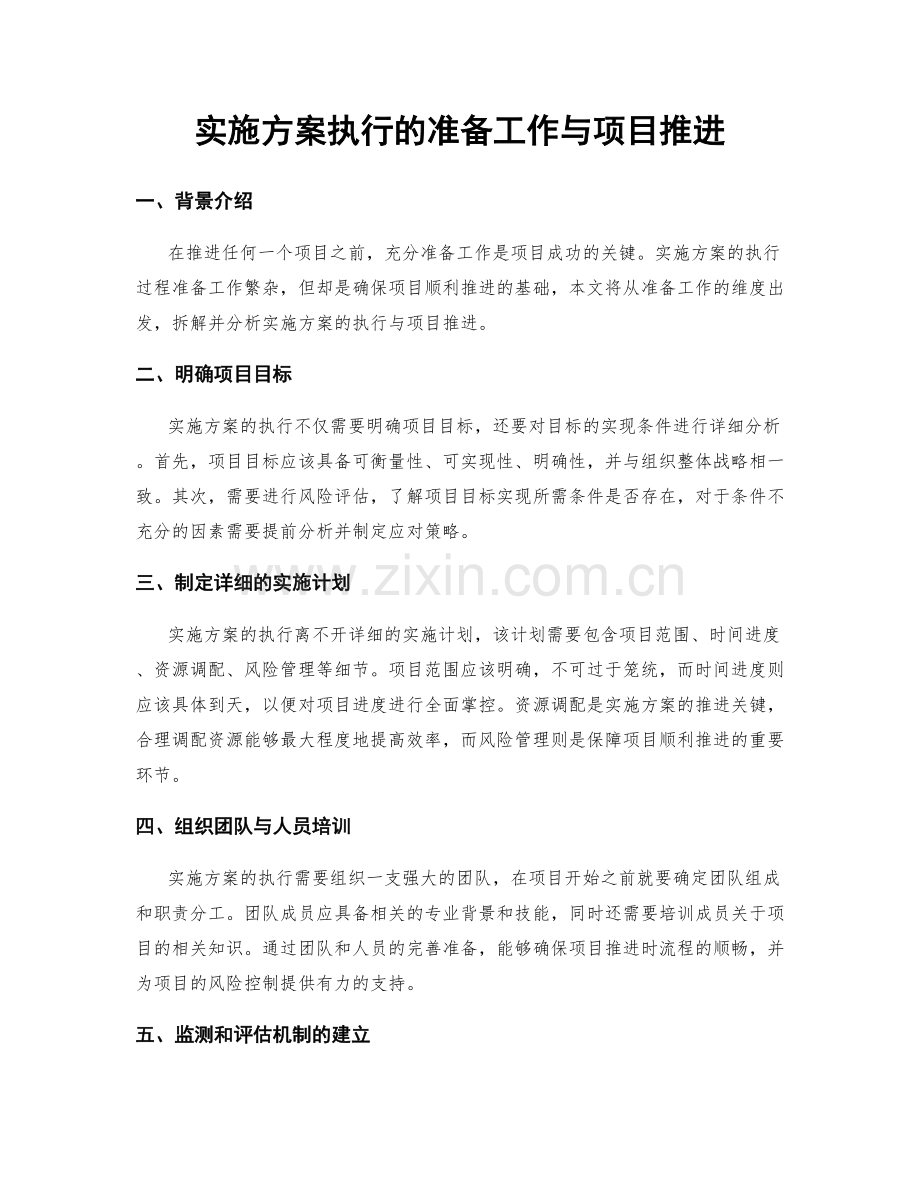 实施方案执行的准备工作与项目推进.docx_第1页