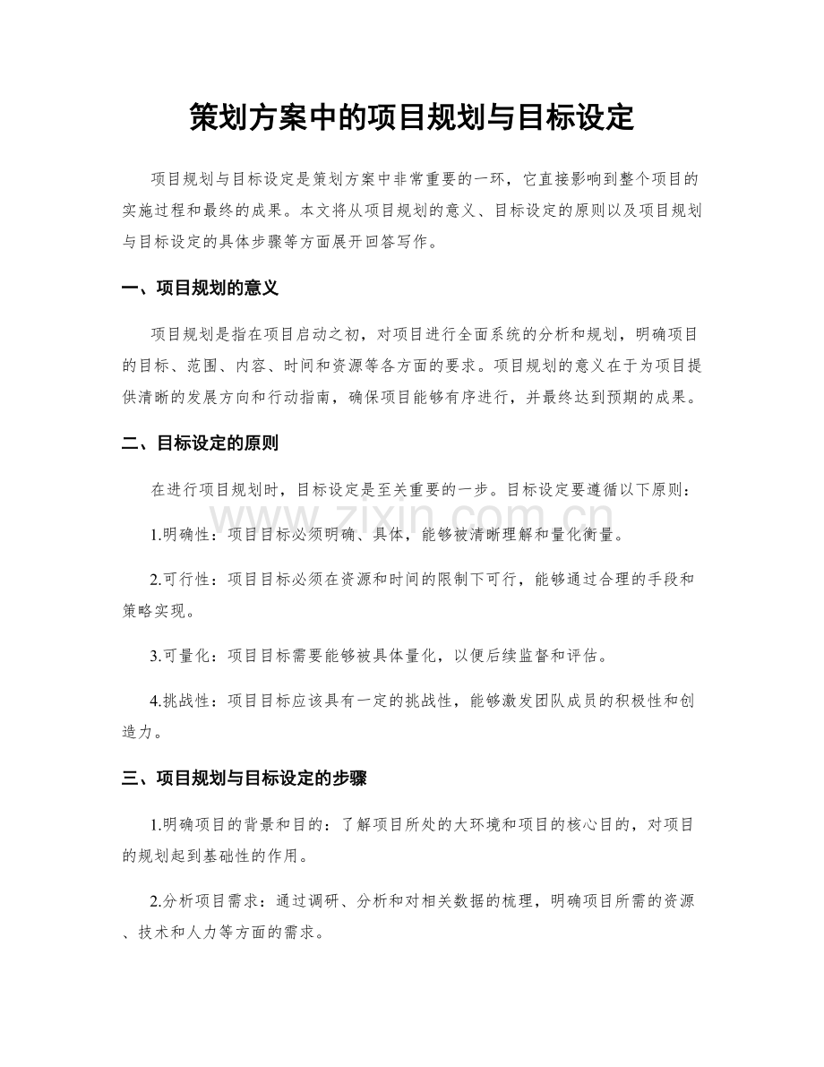 策划方案中的项目规划与目标设定.docx_第1页