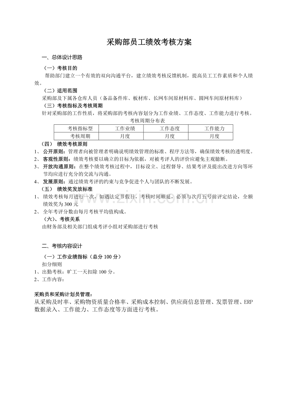 采购部绩效考核方案.doc_第1页
