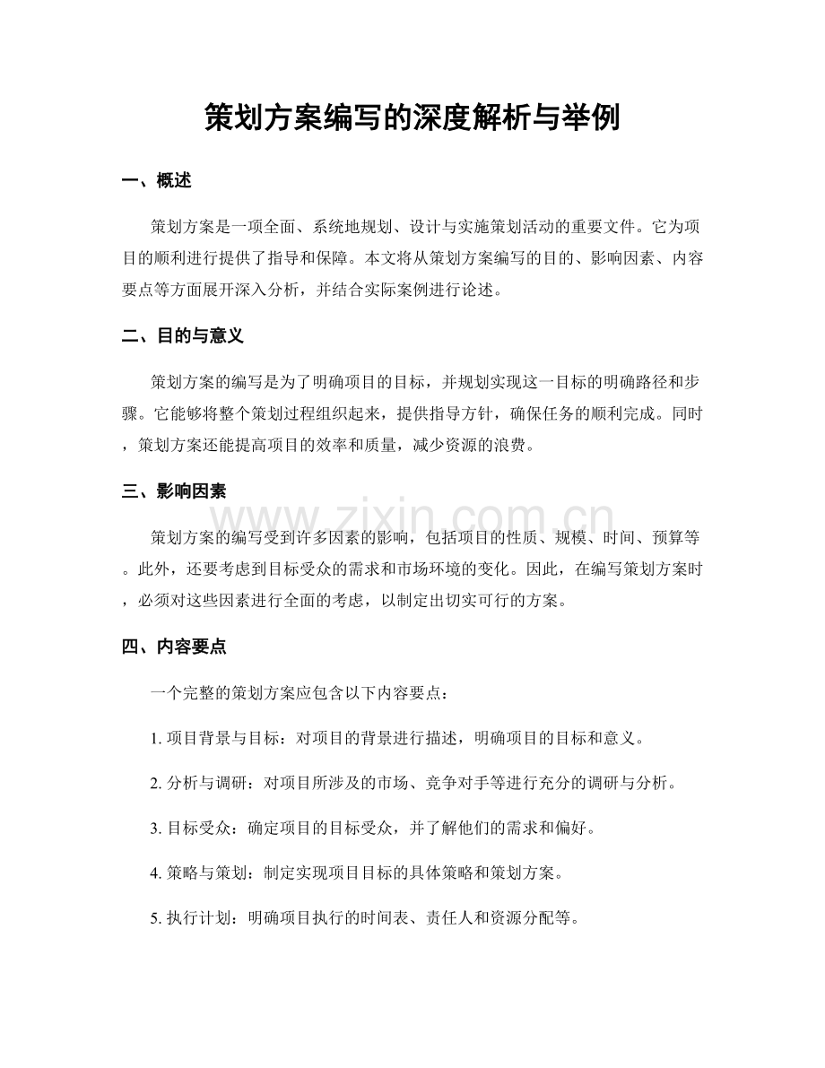 策划方案编写的深度解析与举例.docx_第1页