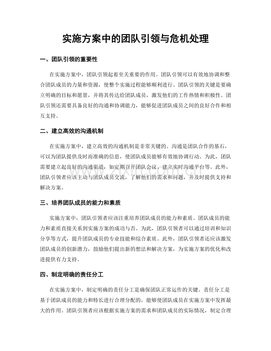 实施方案中的团队引领与危机处理.docx_第1页
