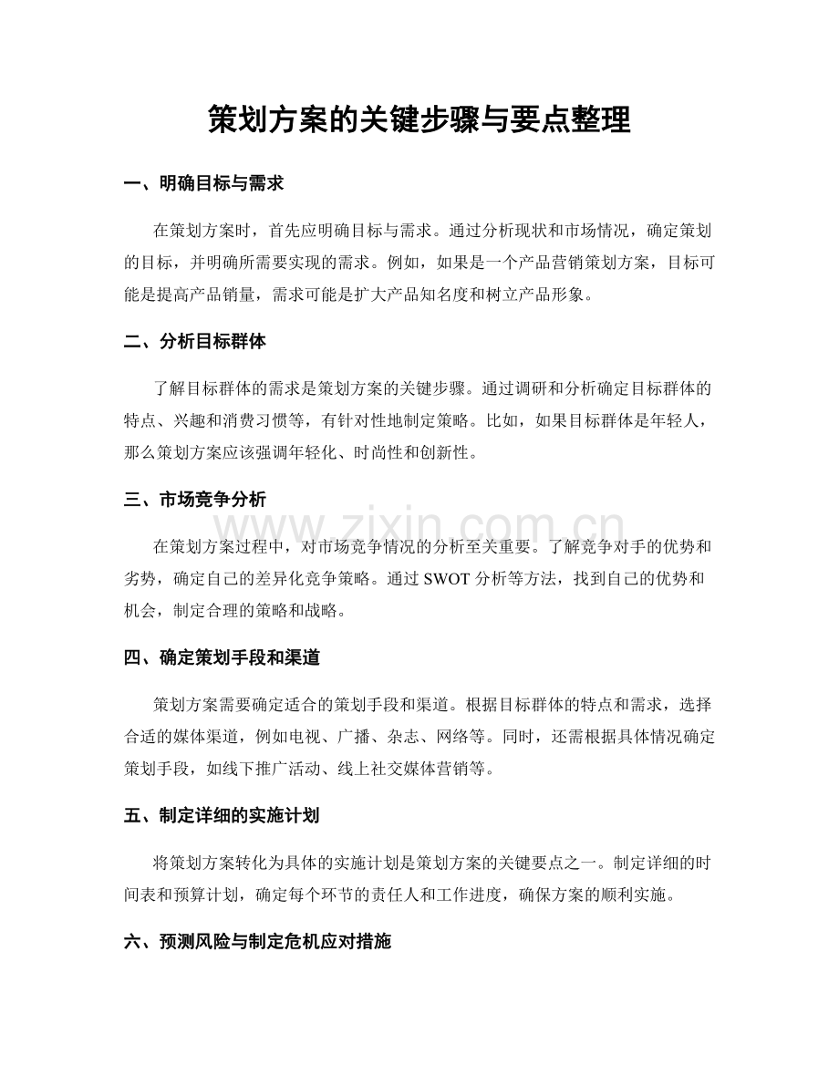 策划方案的关键步骤与要点整理.docx_第1页