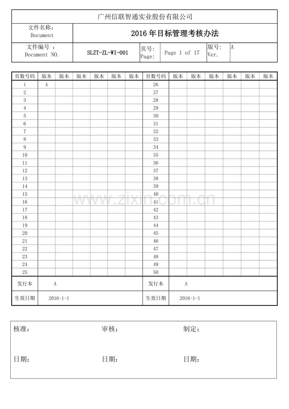 2016年目标管理考核办法(草稿).doc_第1页