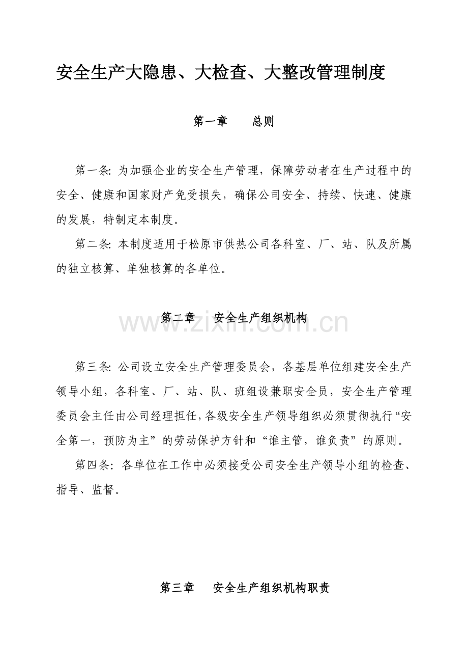 安全生产大隐患、大检查、大整改管理制度.doc_第1页