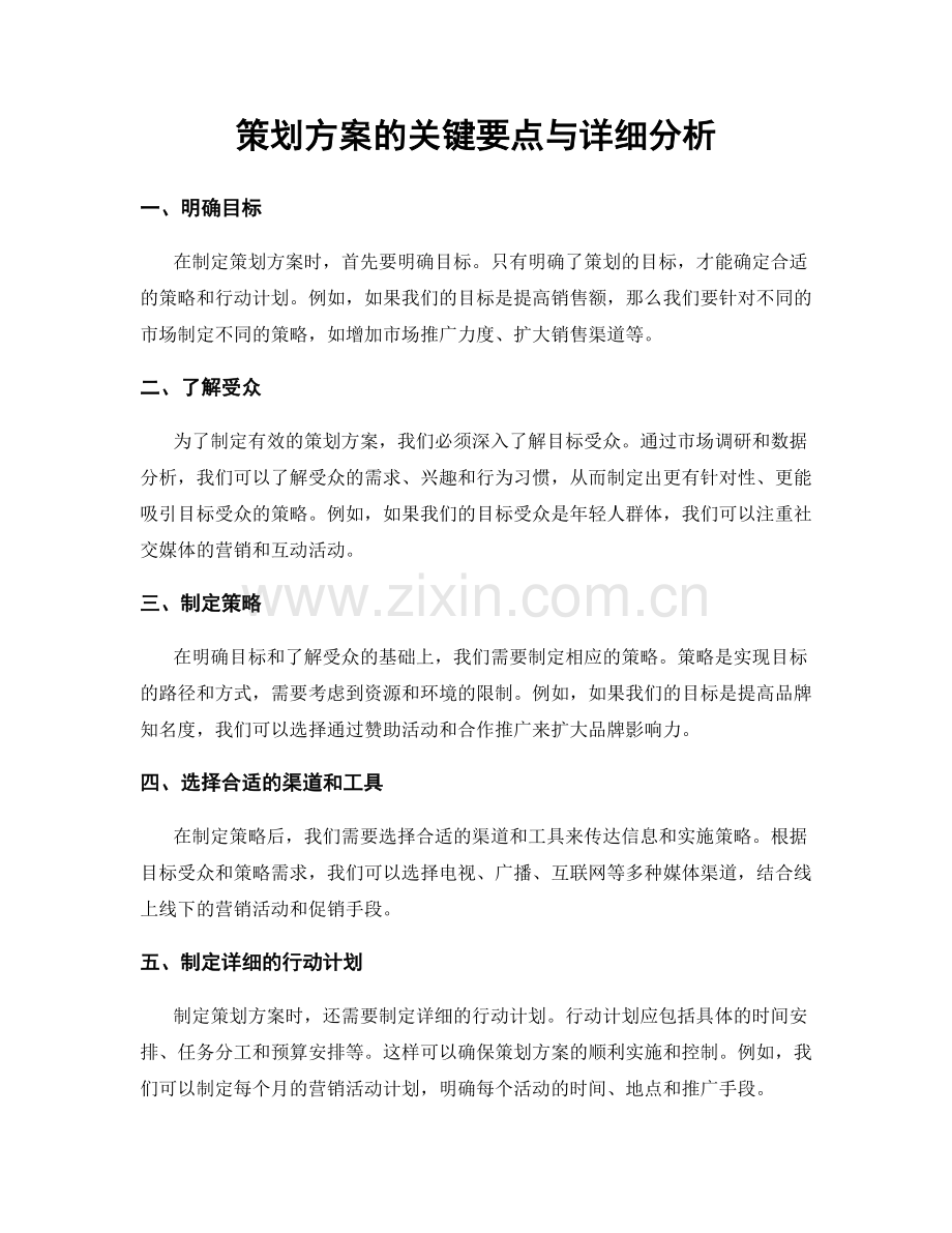 策划方案的关键要点与详细分析.docx_第1页