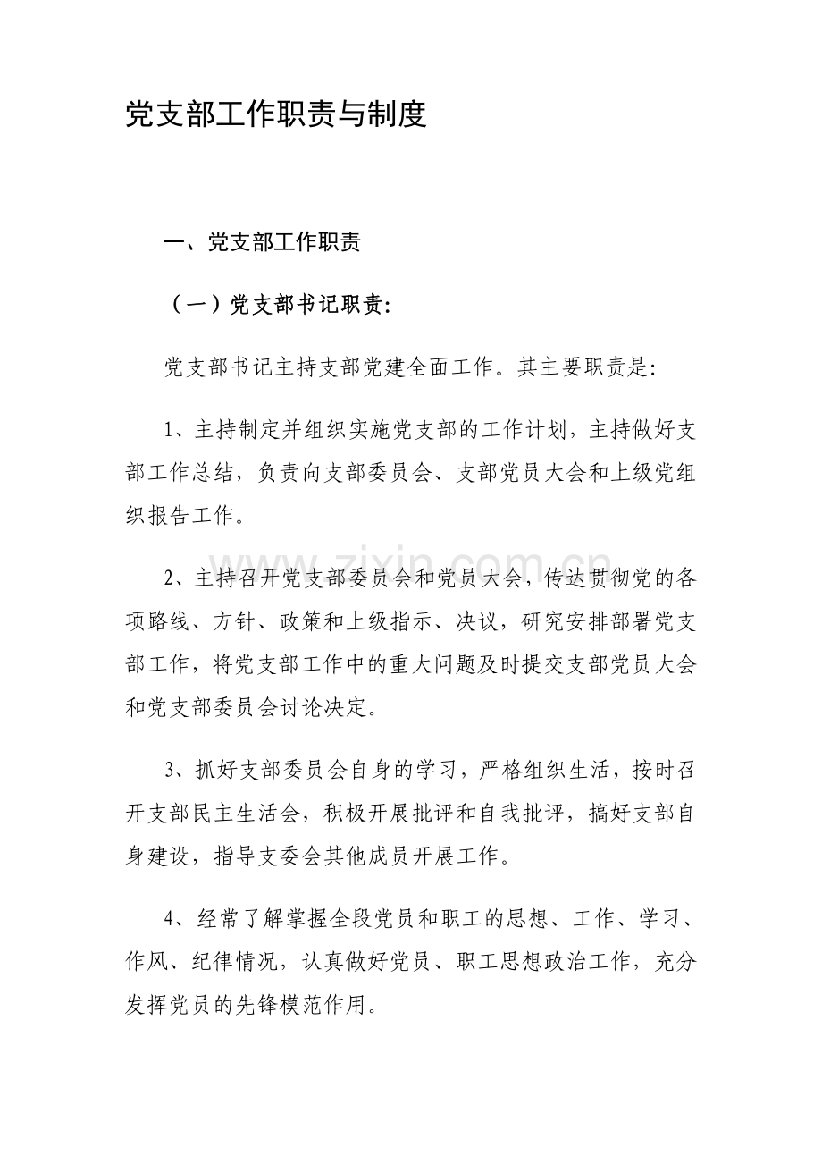 党支部党务工作职责与制度.doc_第1页