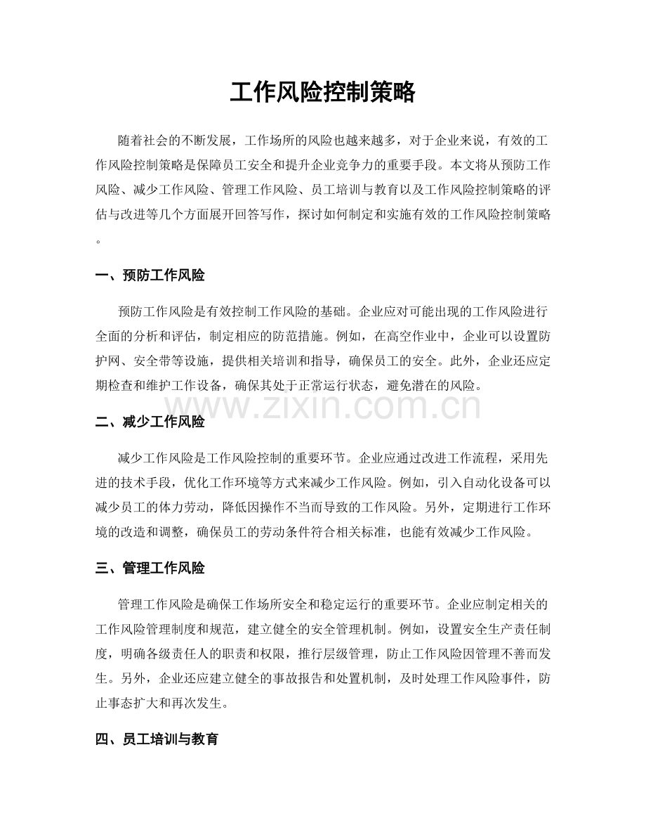 工作风险控制策略.docx_第1页