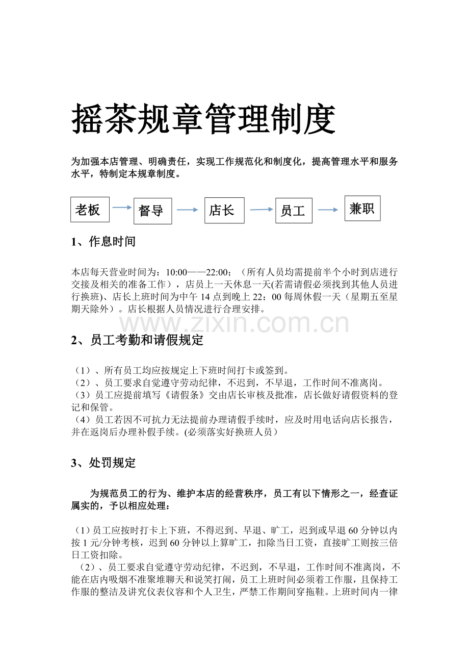 奶茶管理制度.doc_第1页