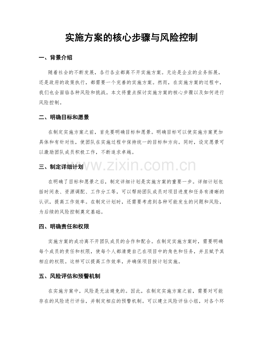 实施方案的核心步骤与风险控制.docx_第1页