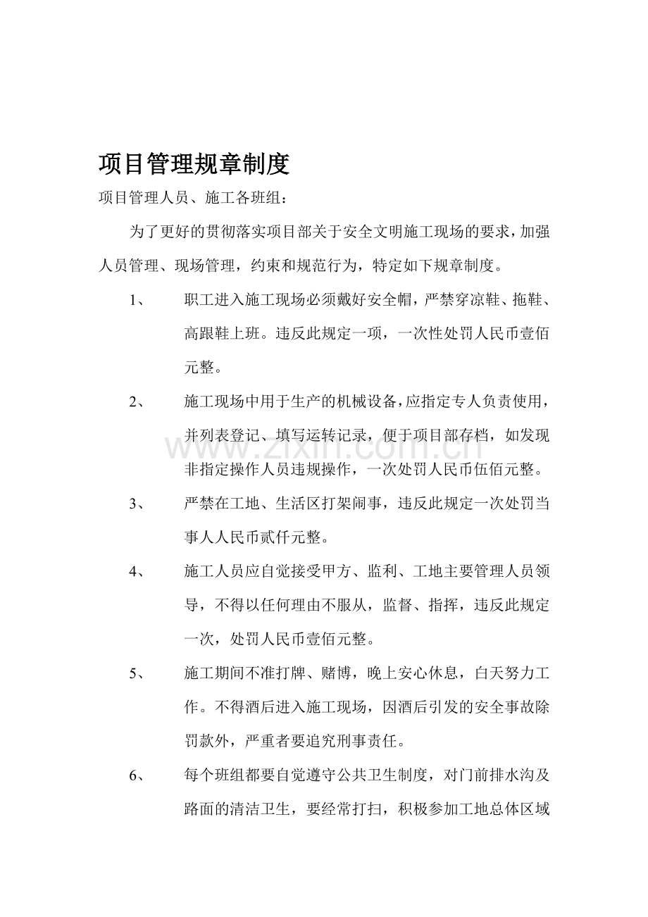 项目管理规章制度.doc_第1页