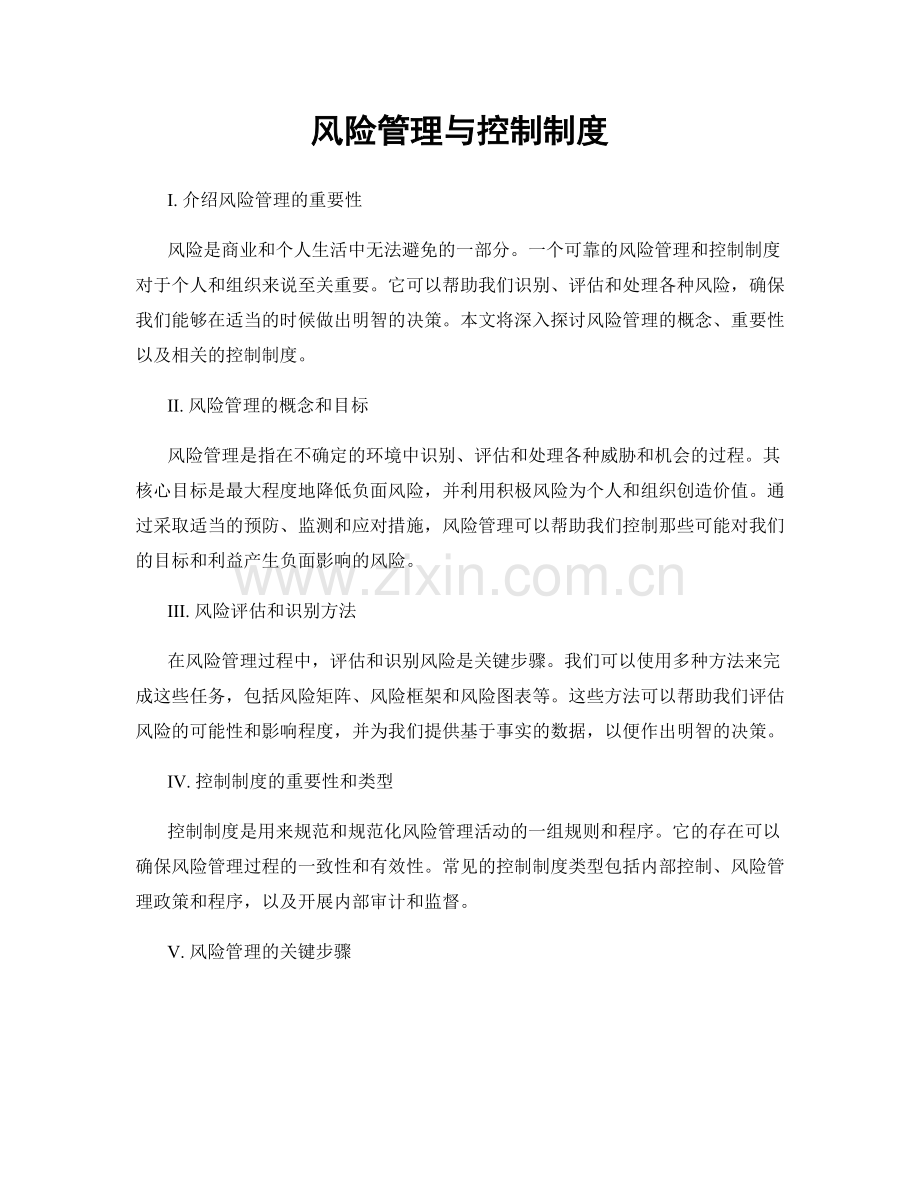 风险管理与控制制度.docx_第1页