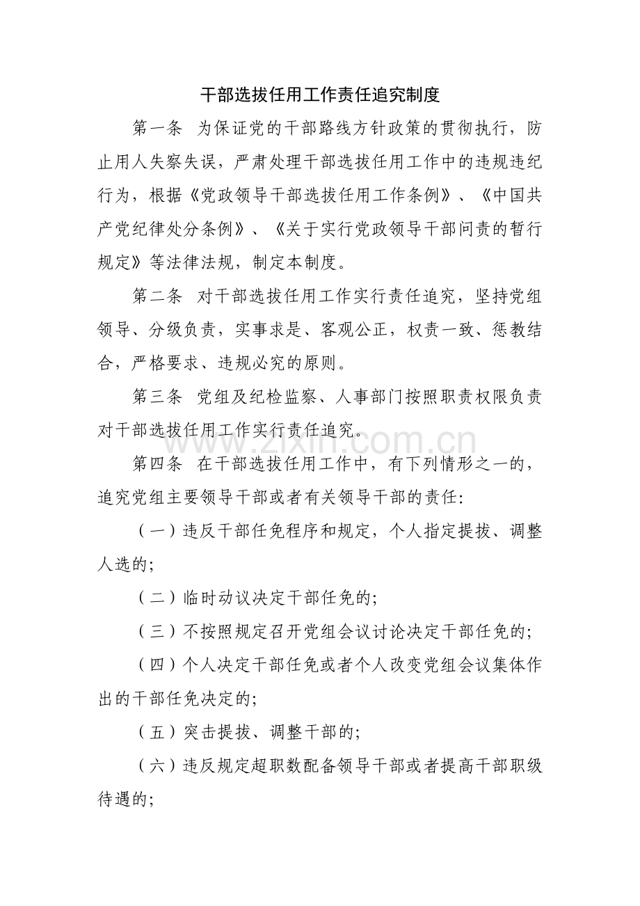 干部选拔任用工作责任追究制度.doc_第1页