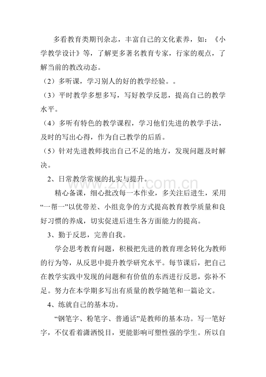 小学数学教师个人专业发展计划.doc_第2页