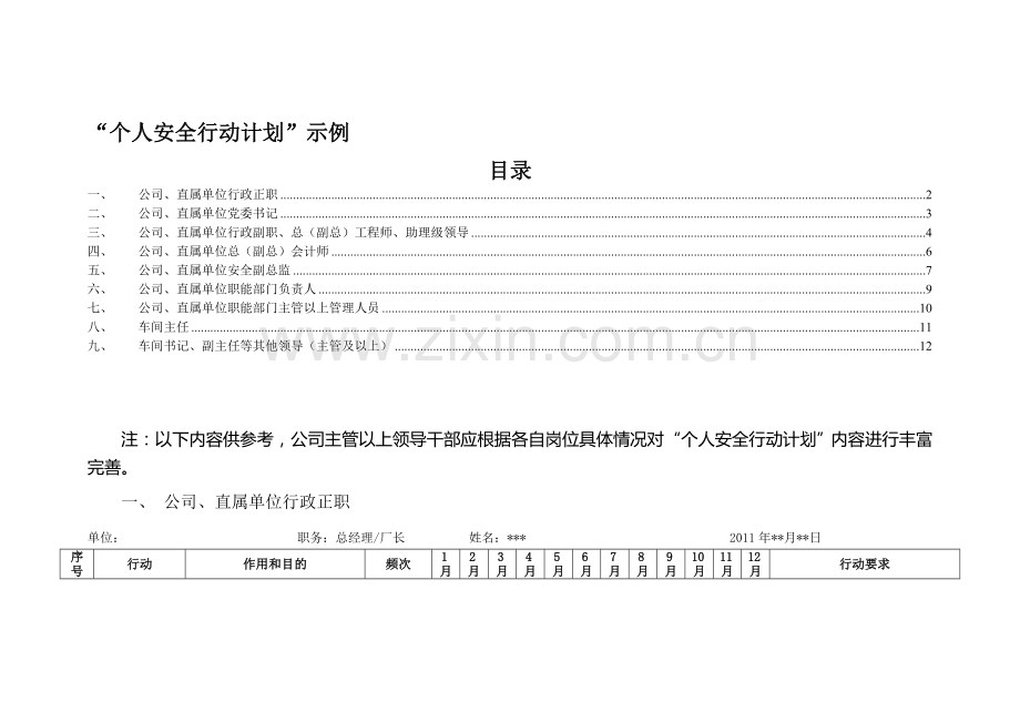 个人安全行动计划示例..doc_第1页