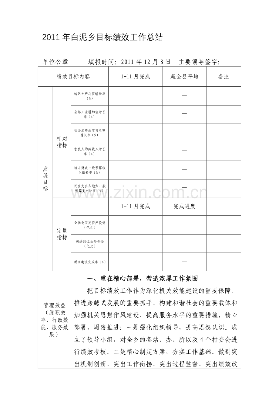 2011年目标绩效工作总结.doc_第1页