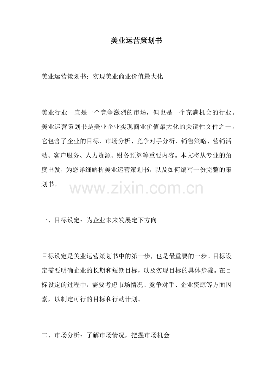 美业运营策划书.docx_第1页