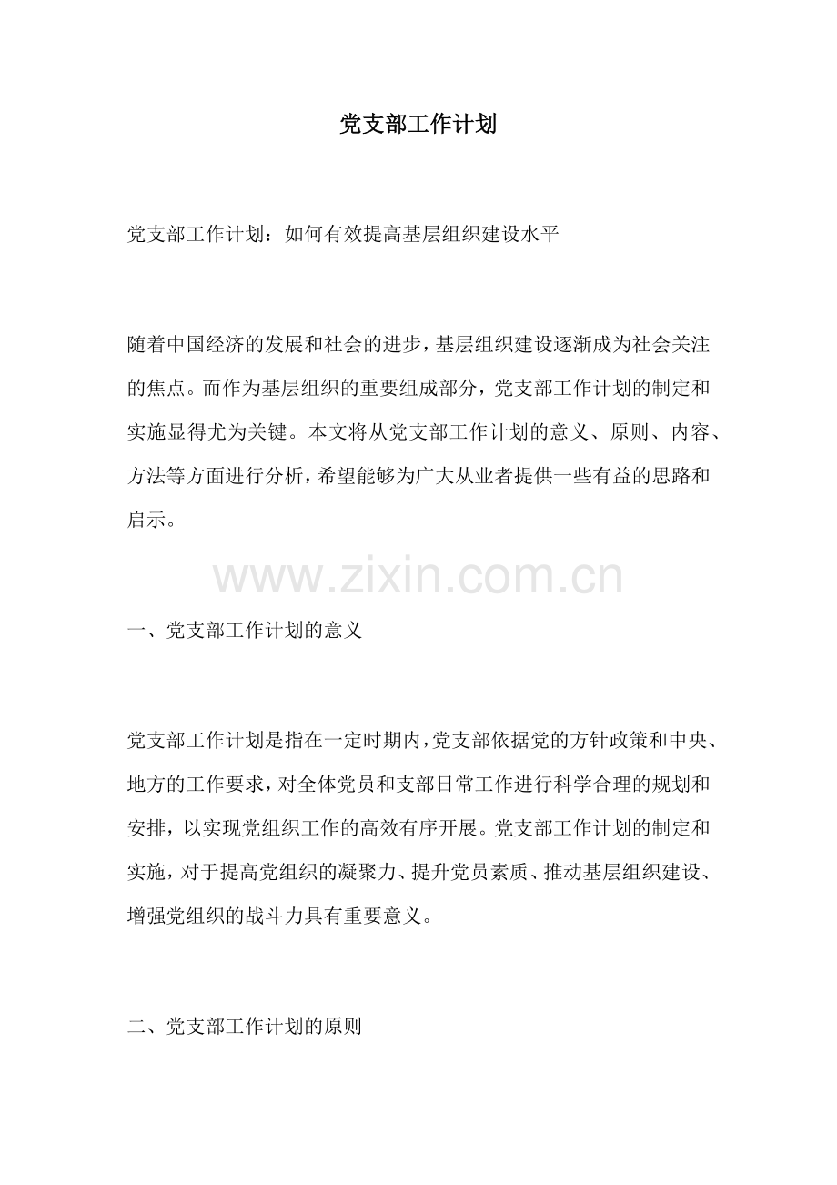党支部工作计划.docx_第1页