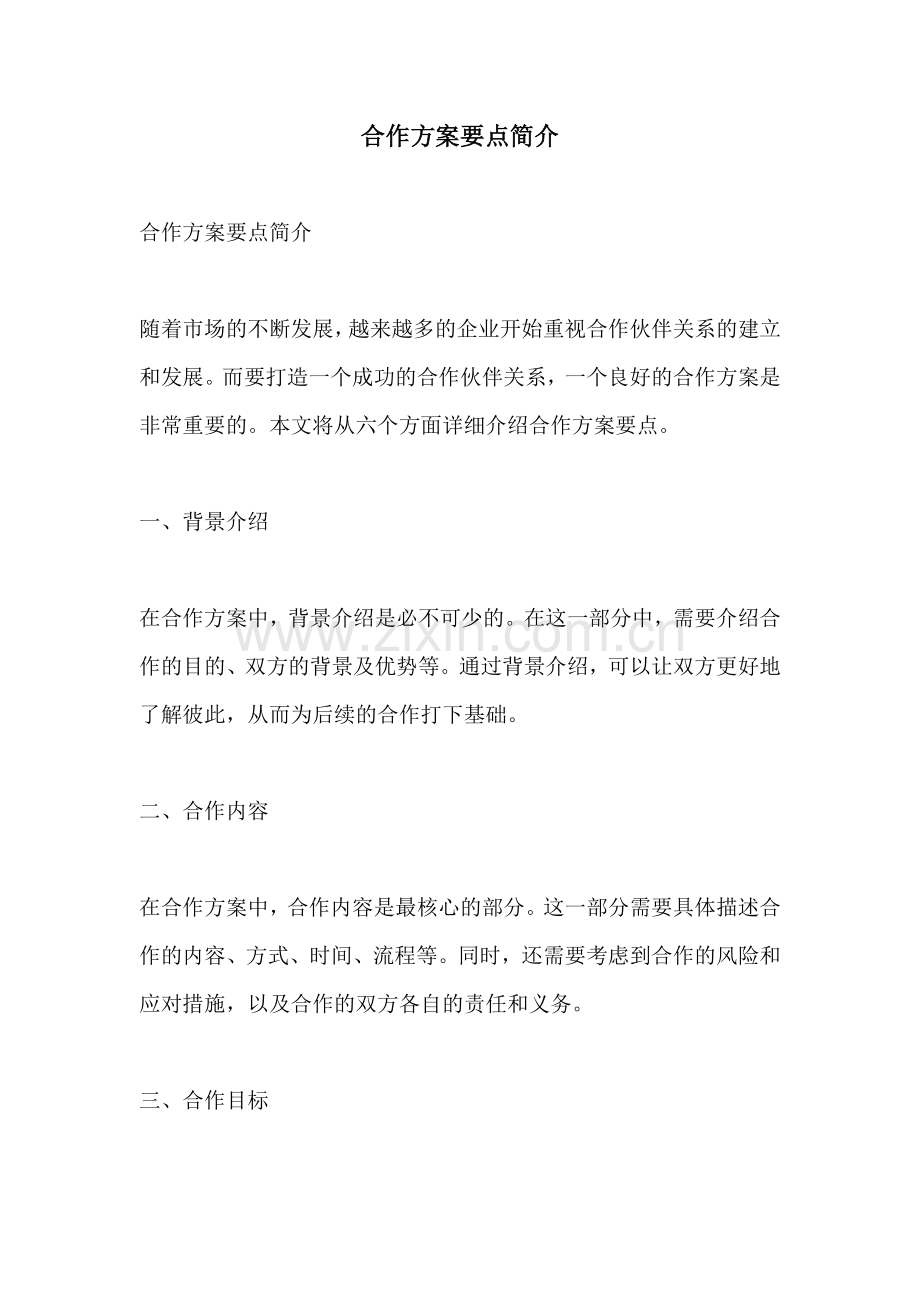合作方案要点简介.docx_第1页
