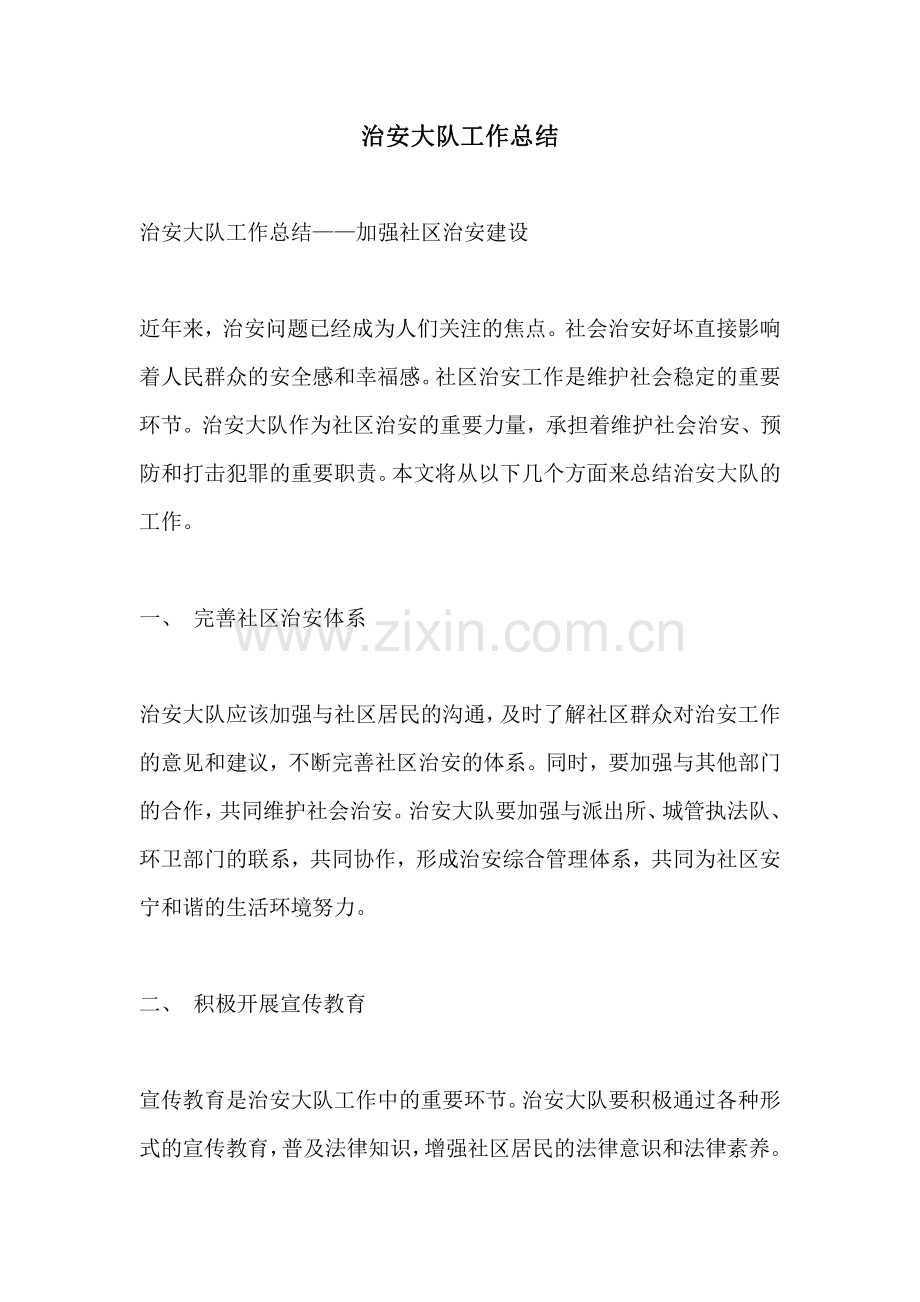 治安大队工作总结.pdf_第1页