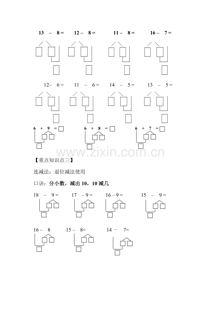 20以内加减法--凑十法、破十法、连减法算理复习.doc_第2页