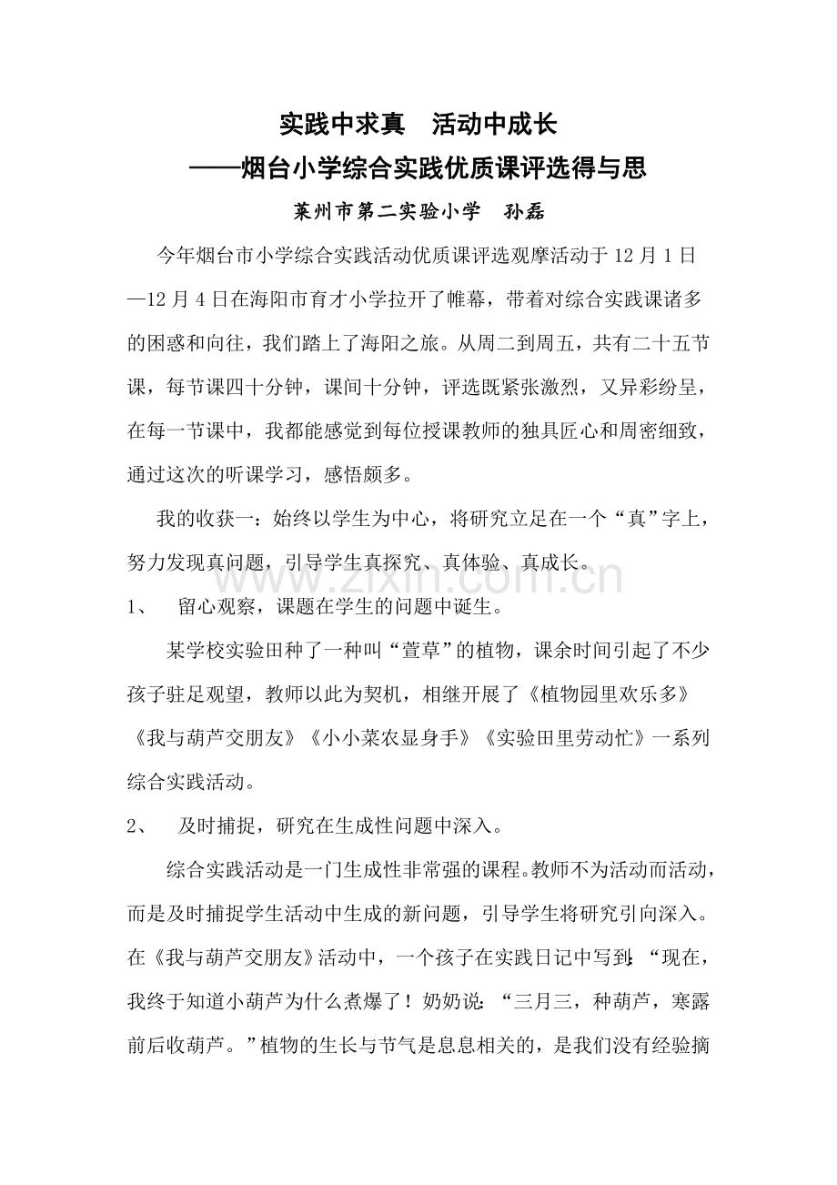 综合实践听课心得.doc_第1页