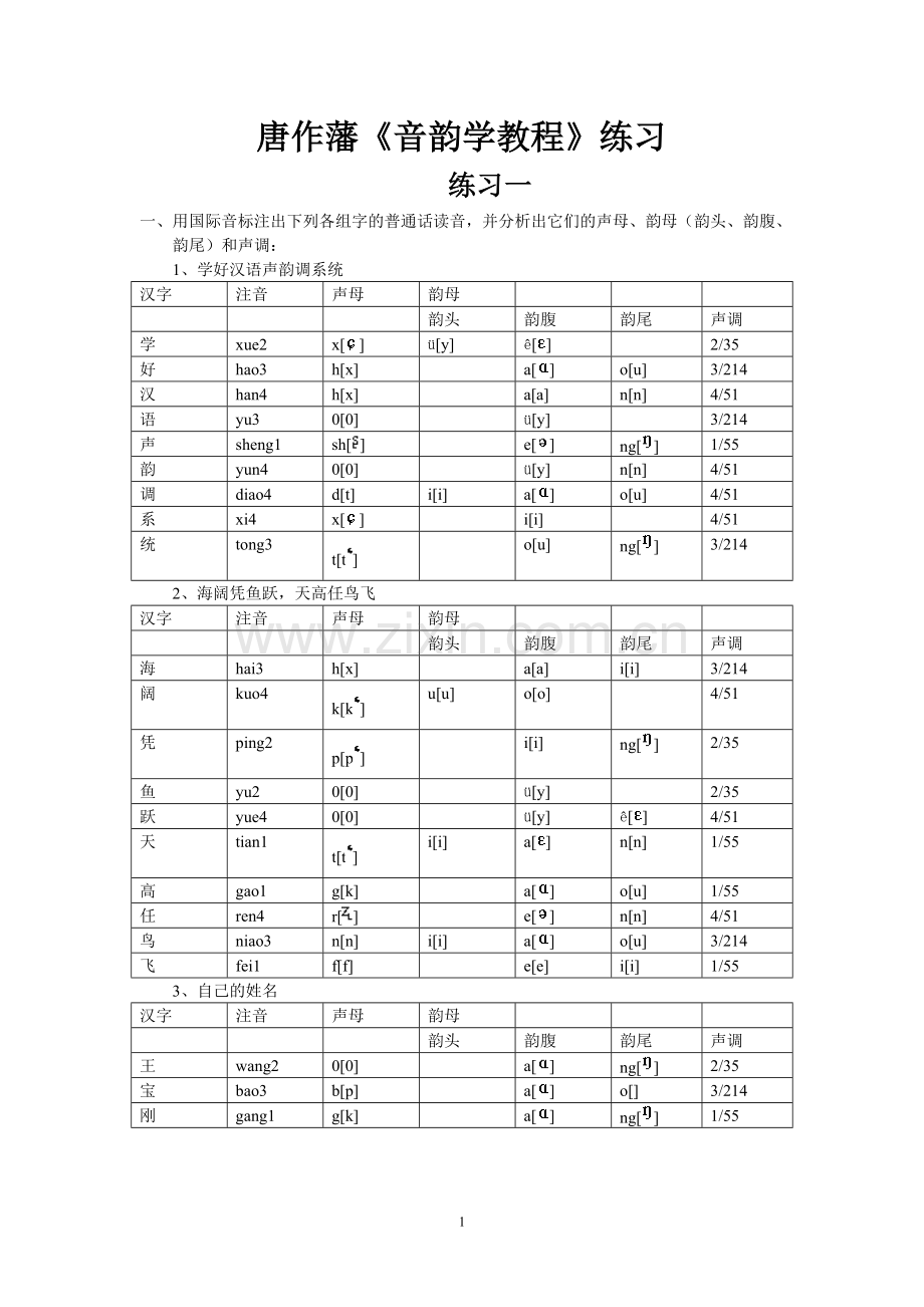 唐作藩《音韵学教程》练习答案.doc_第1页