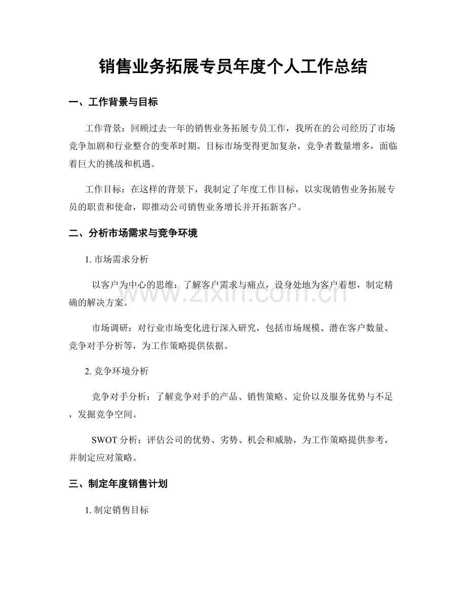 销售业务拓展专员年度个人工作总结.docx_第1页