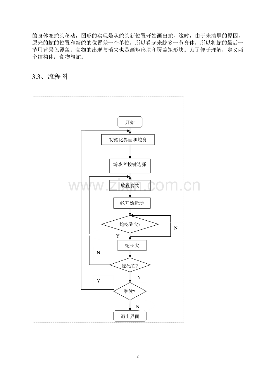 《贪吃蛇游戏课程设计》报告.doc_第2页