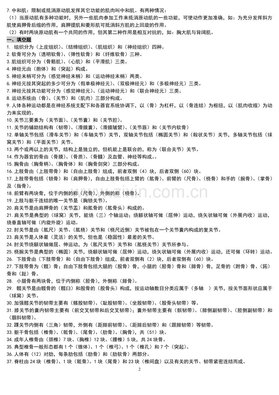 运动解剖学复习资料精华版.doc_第2页