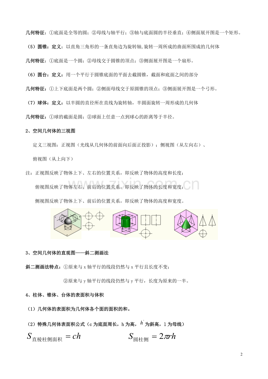 高中数学必修二立体几何知识点梳理.doc_第2页