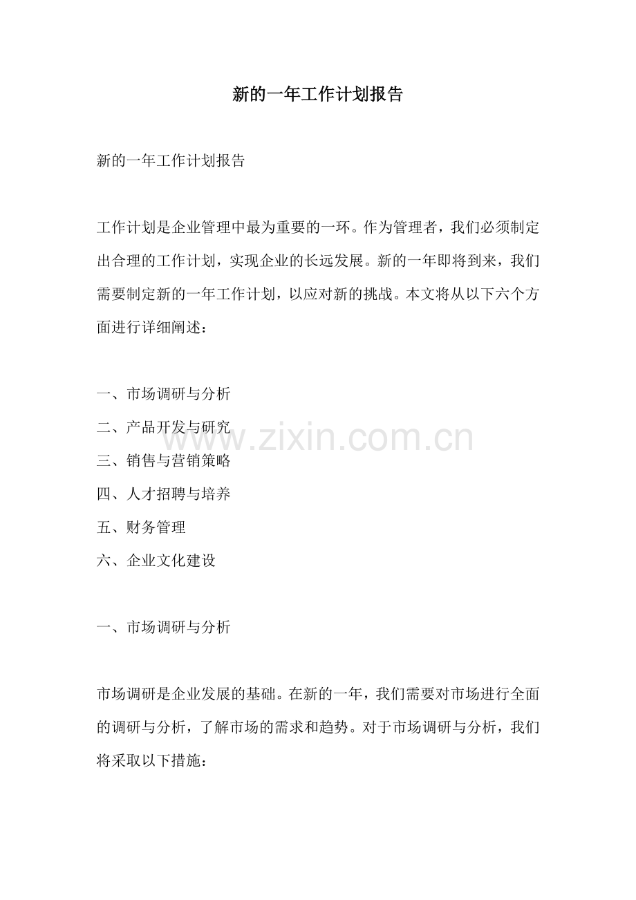 新的一年工作计划报告.docx_第1页