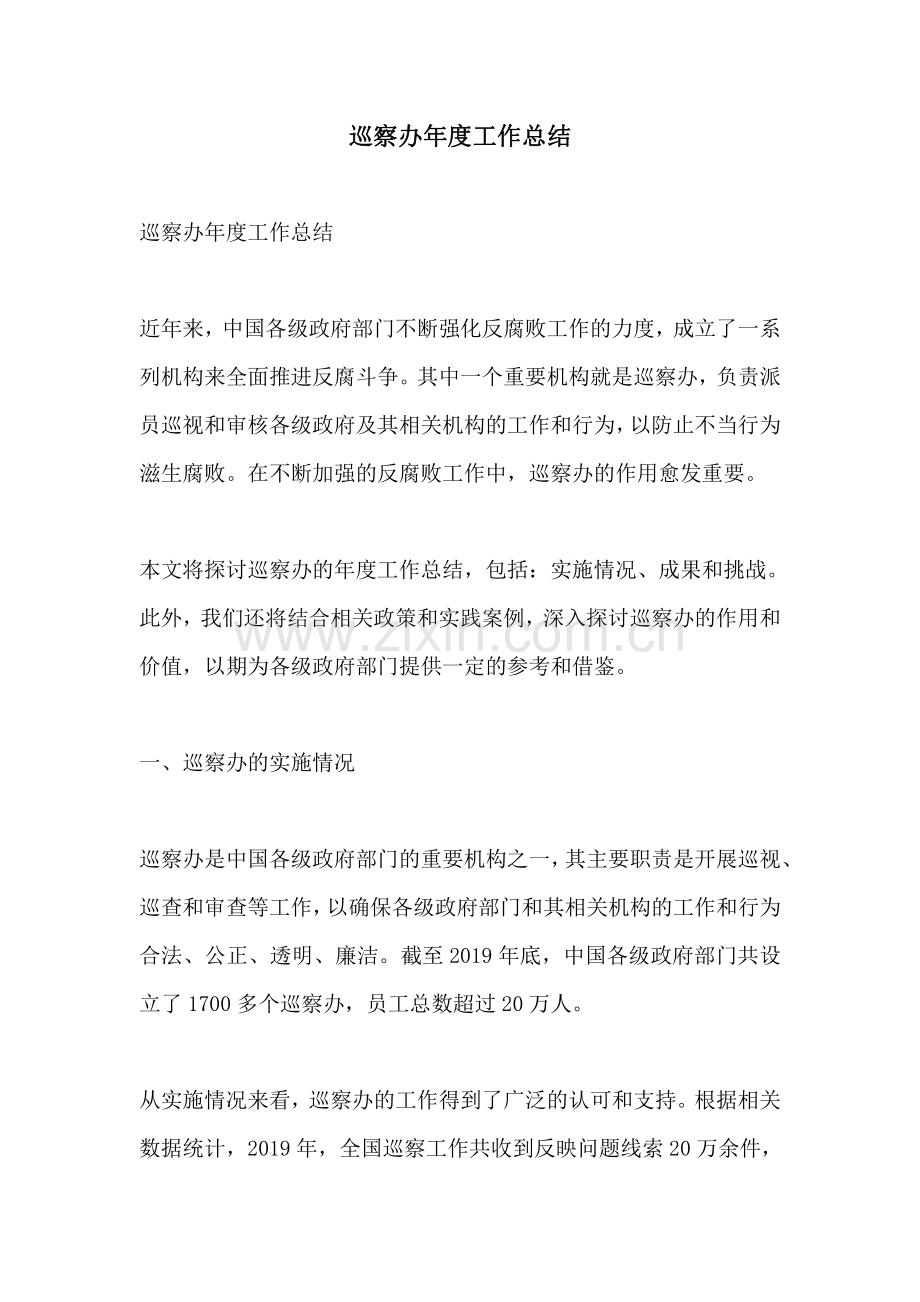 巡察办年度工作总结.pdf_第1页