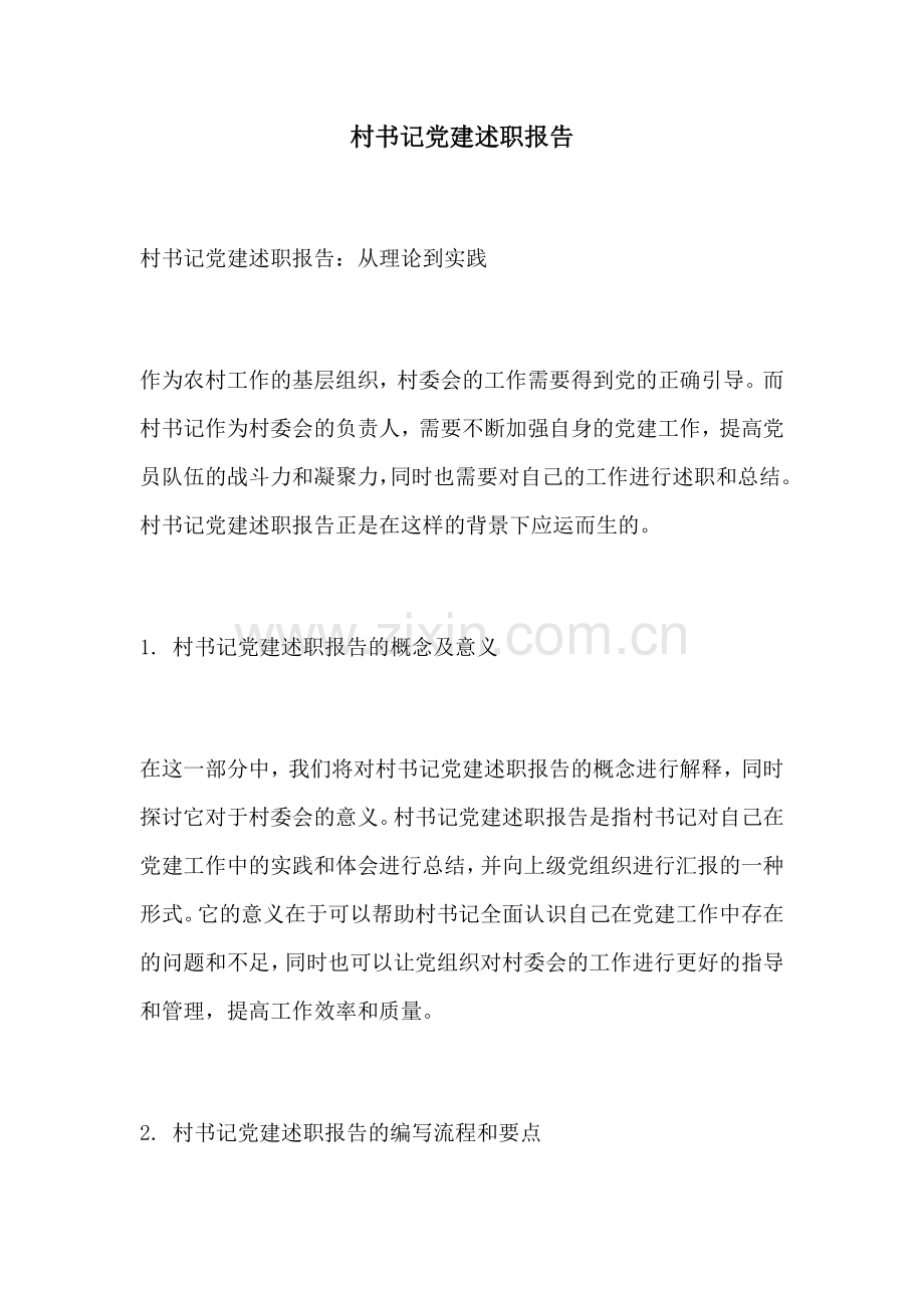 村书记党建述职报告.docx_第1页