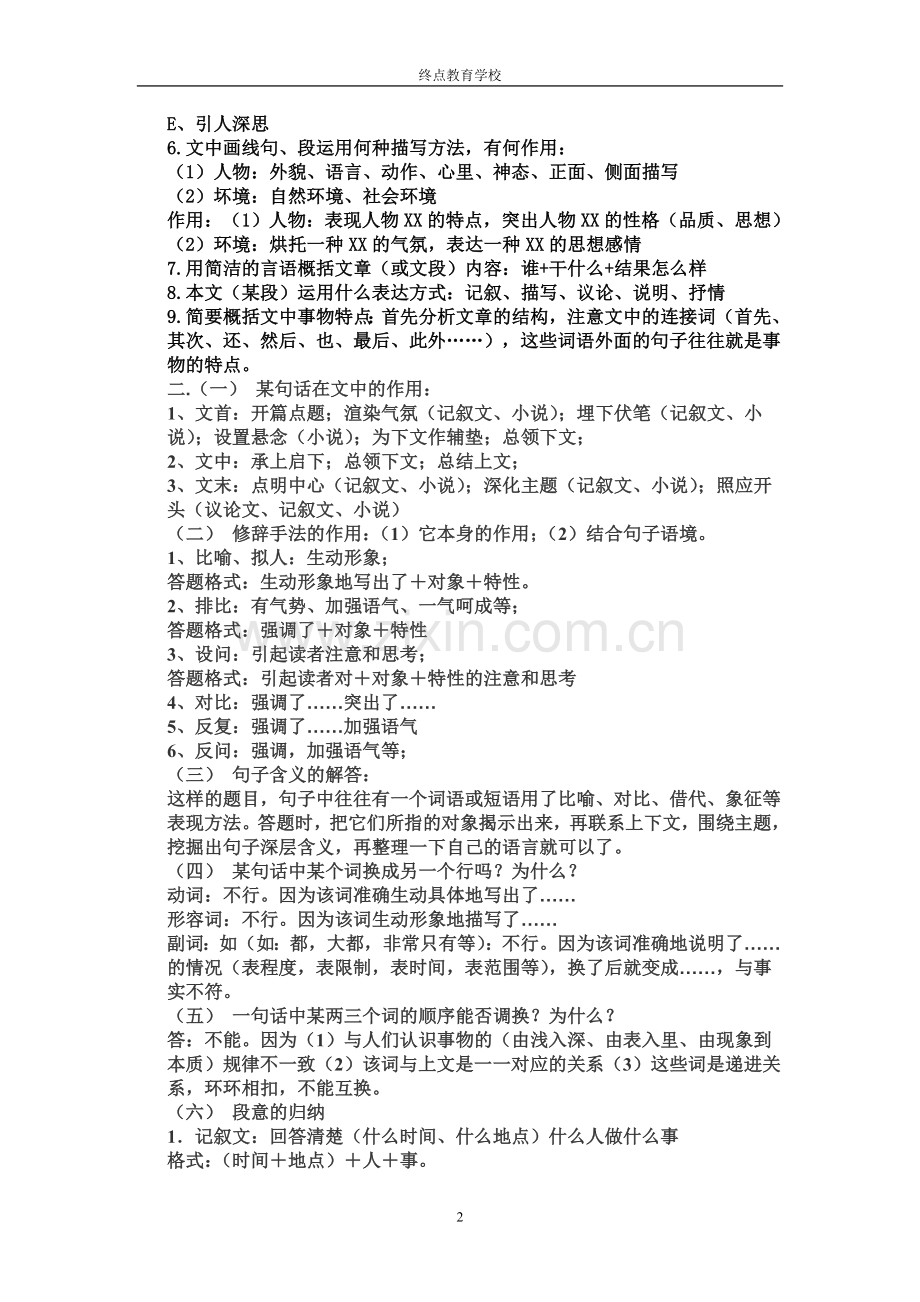 初中语文答题技巧-绝密版.doc_第2页