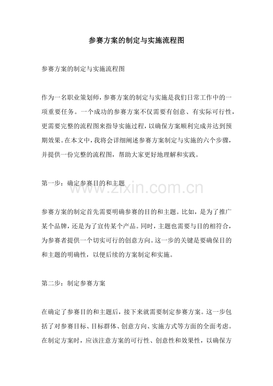 参赛方案的制定与实施流程图.docx_第1页
