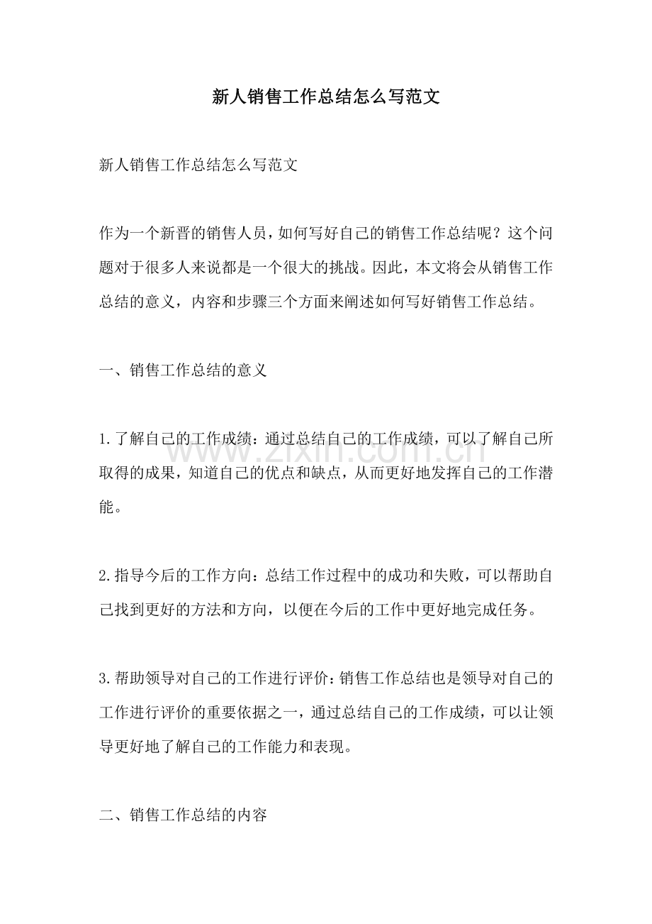 新人销售工作总结怎么写范文.pdf_第1页