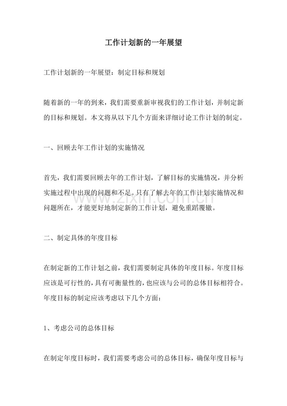工作计划新的一年展望.docx_第1页