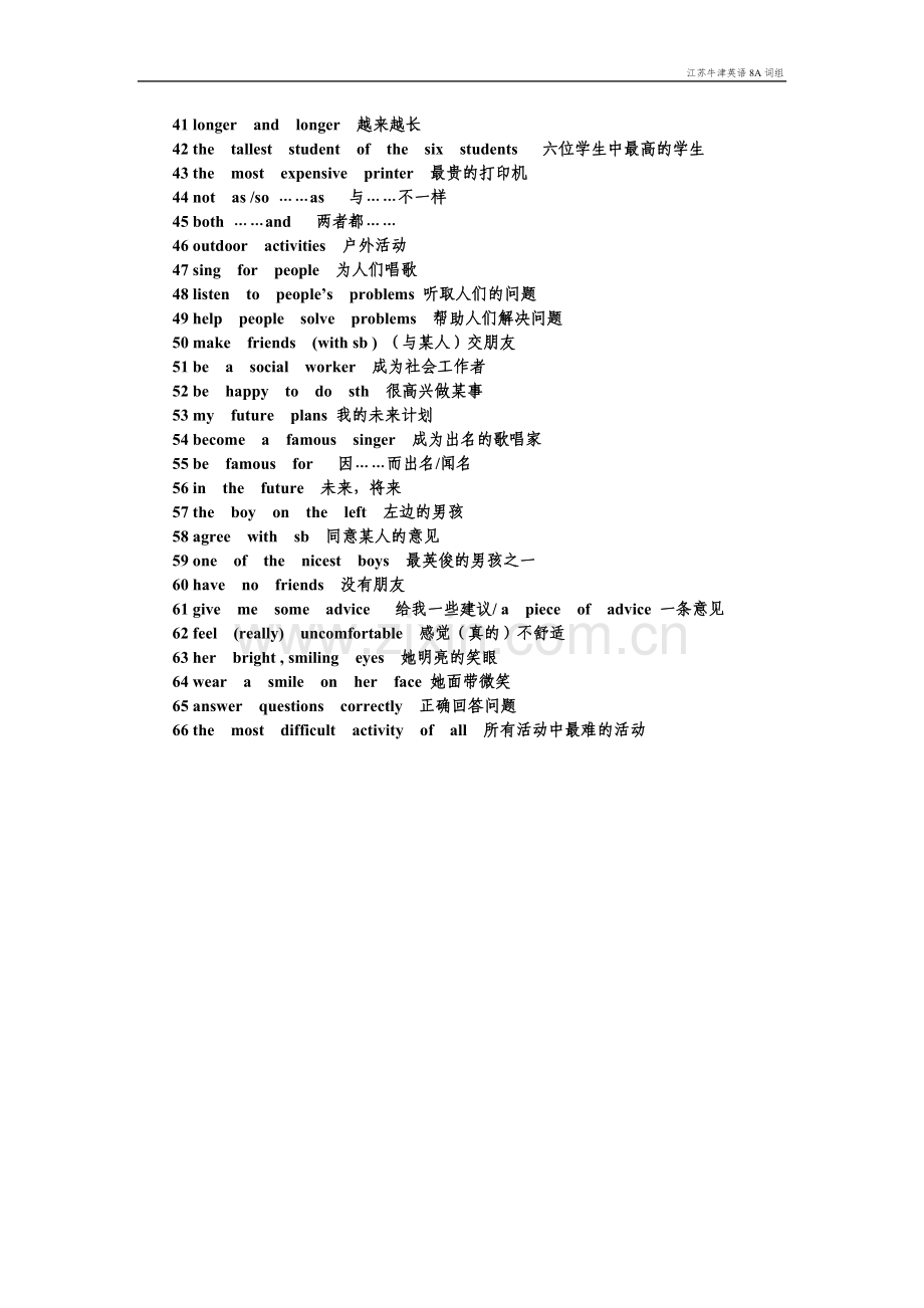 江苏牛津英语8A词组总汇及默写.doc_第2页