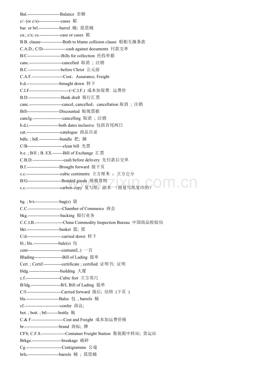 外贸英语知识缩写大全.doc_第1页