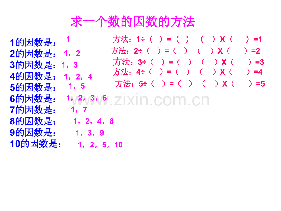 求一个数的因数和求一个数的倍数的方法.ppt_第1页