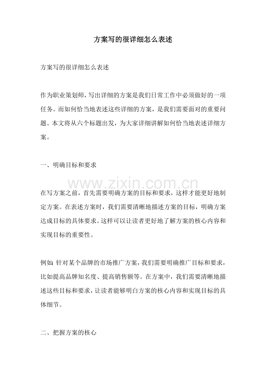 方案写的很详细怎么表述.docx_第1页