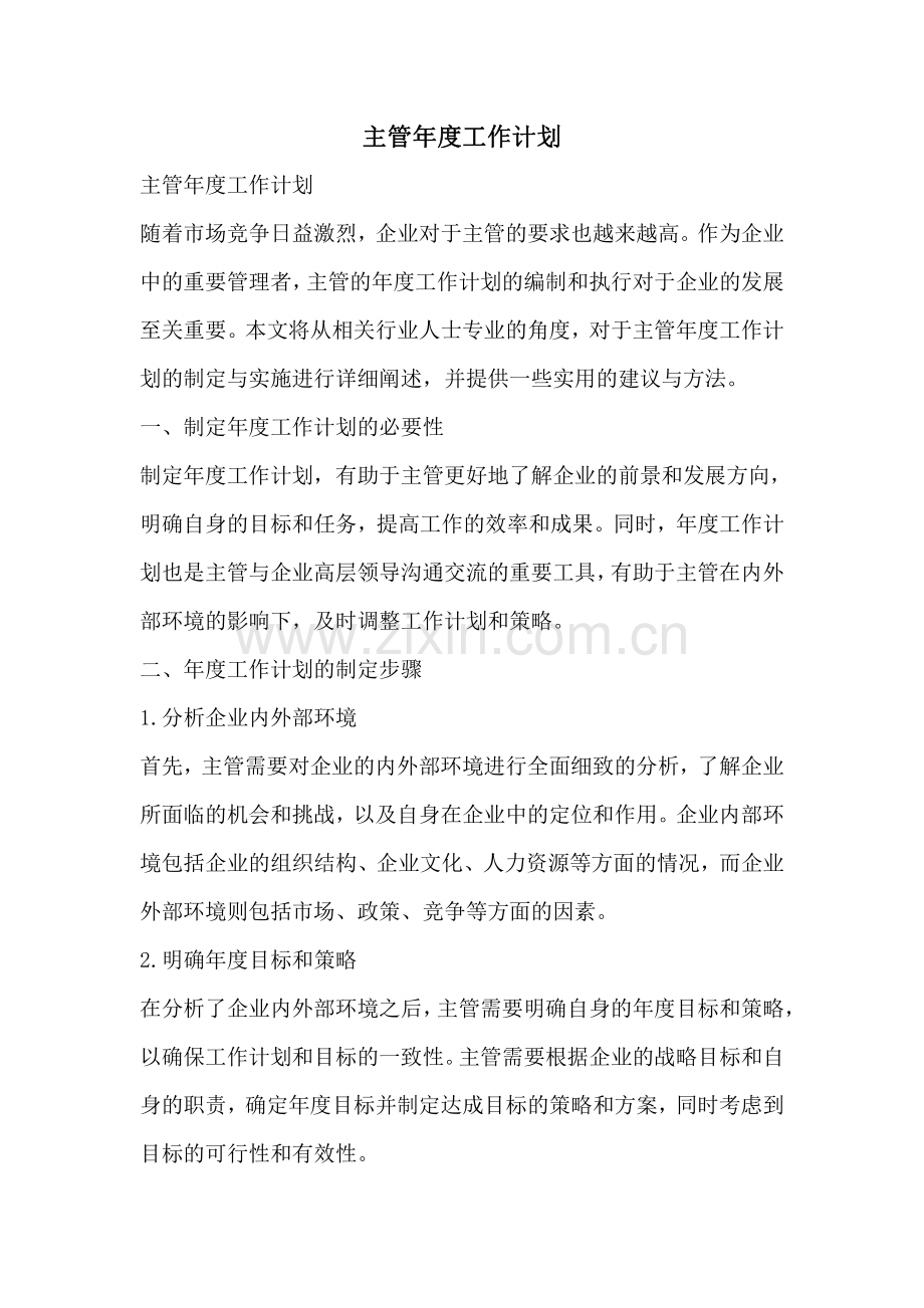 主管年度工作计划.pdf_第1页