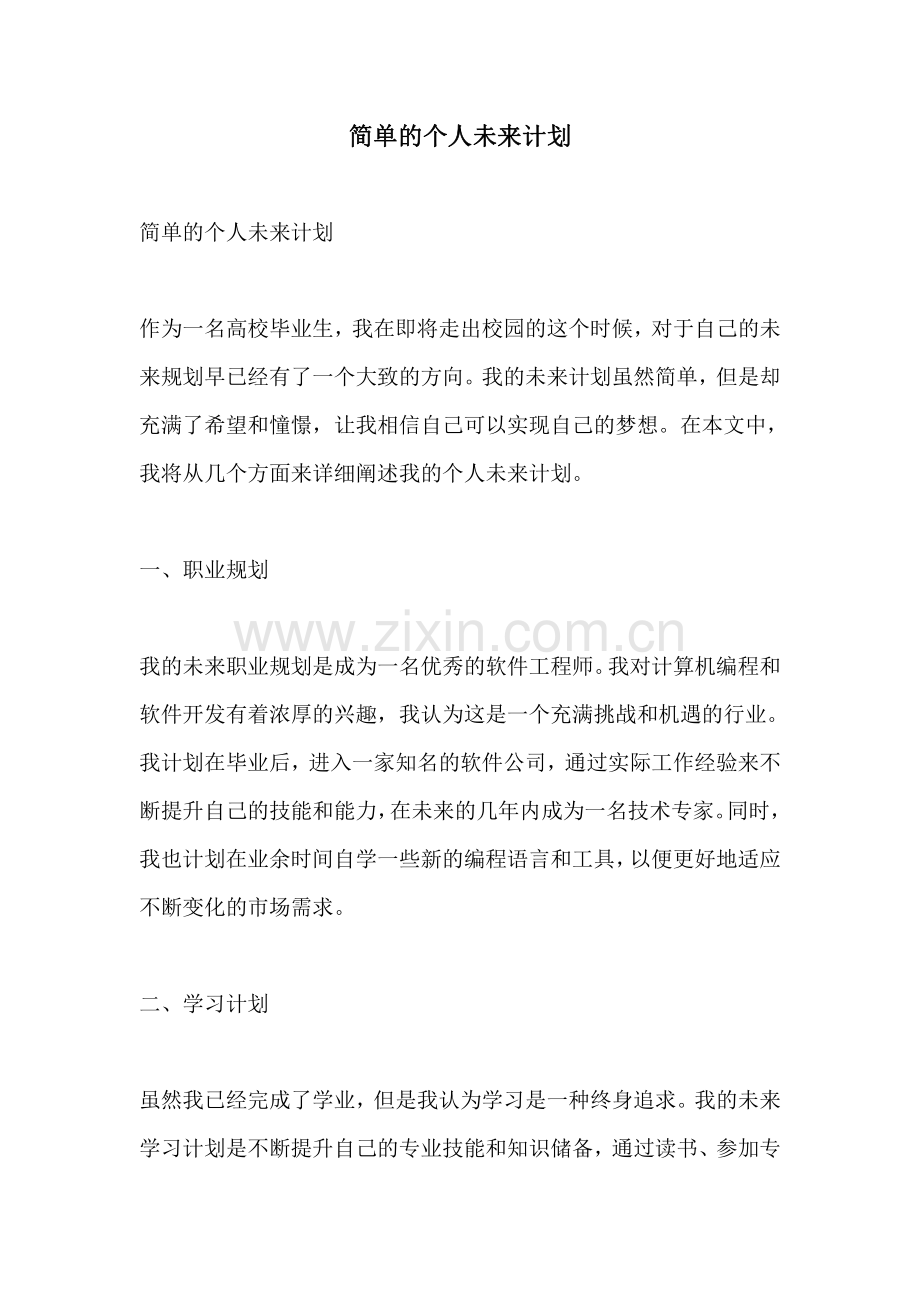 简单的个人未来计划.pdf_第1页