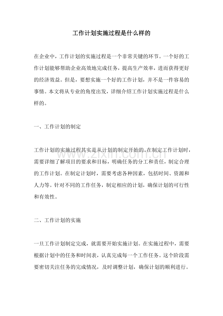 工作计划实施过程是什么样的.docx_第1页